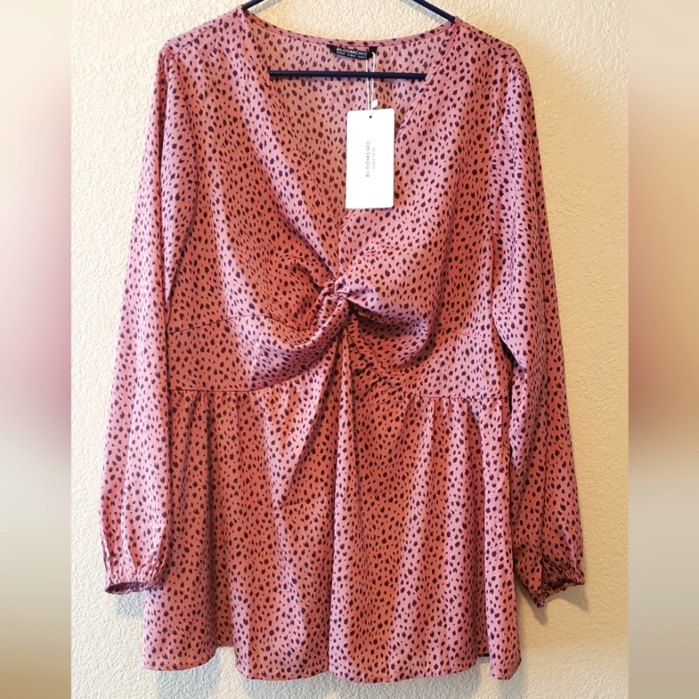Bloomchic Animal Print Blouse, Size 18-20, NWT